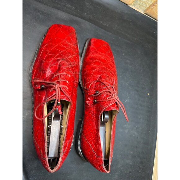 Mauri M Collection Red Genuine Alligator Leather Dress Shoes Italy Size 8.5 M main image 2